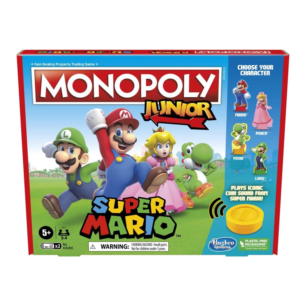Monopoly Junior Super Mario Edition Board Game Fun Kids` Ages 5 and Up