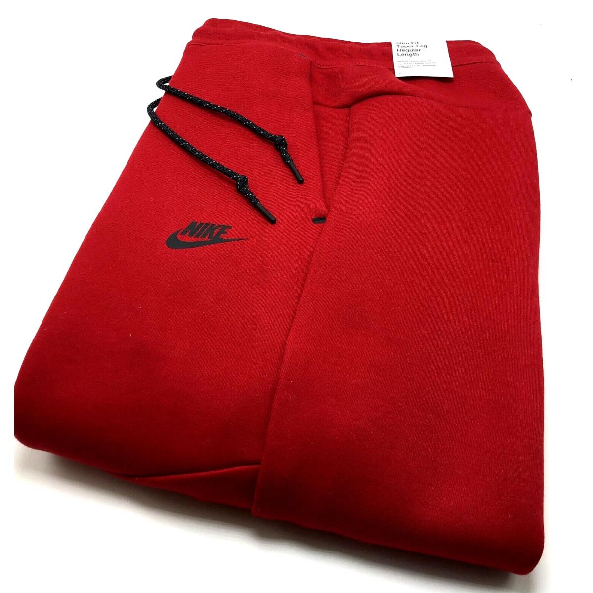 Men`s Nike Tech Fleece Jogger Pants Red HV0959 687 Sz SM - 2XL