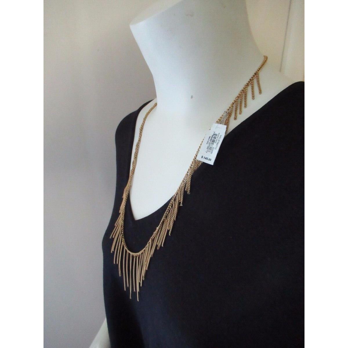 Michael Kors Modern Fringe Gold Tone Adjustable Length Necklace