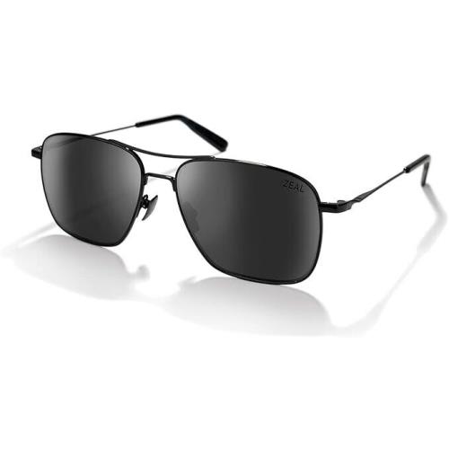 Pescadero Square Aviator Polarized Sunglasses Dark Grey Lens by Zeal Optics