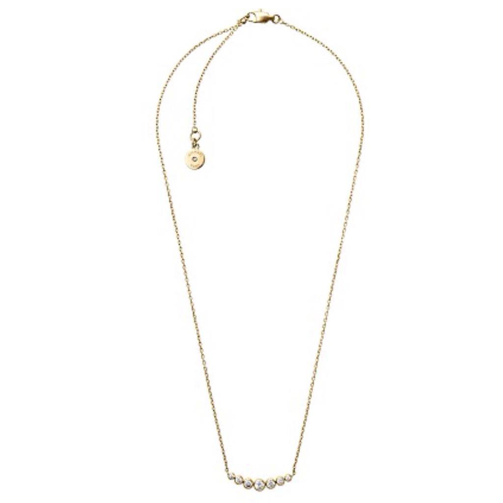 Michael Kors Park Avenue Gold Insert Pendant Necklace Crystals MKJ4952710 + Box