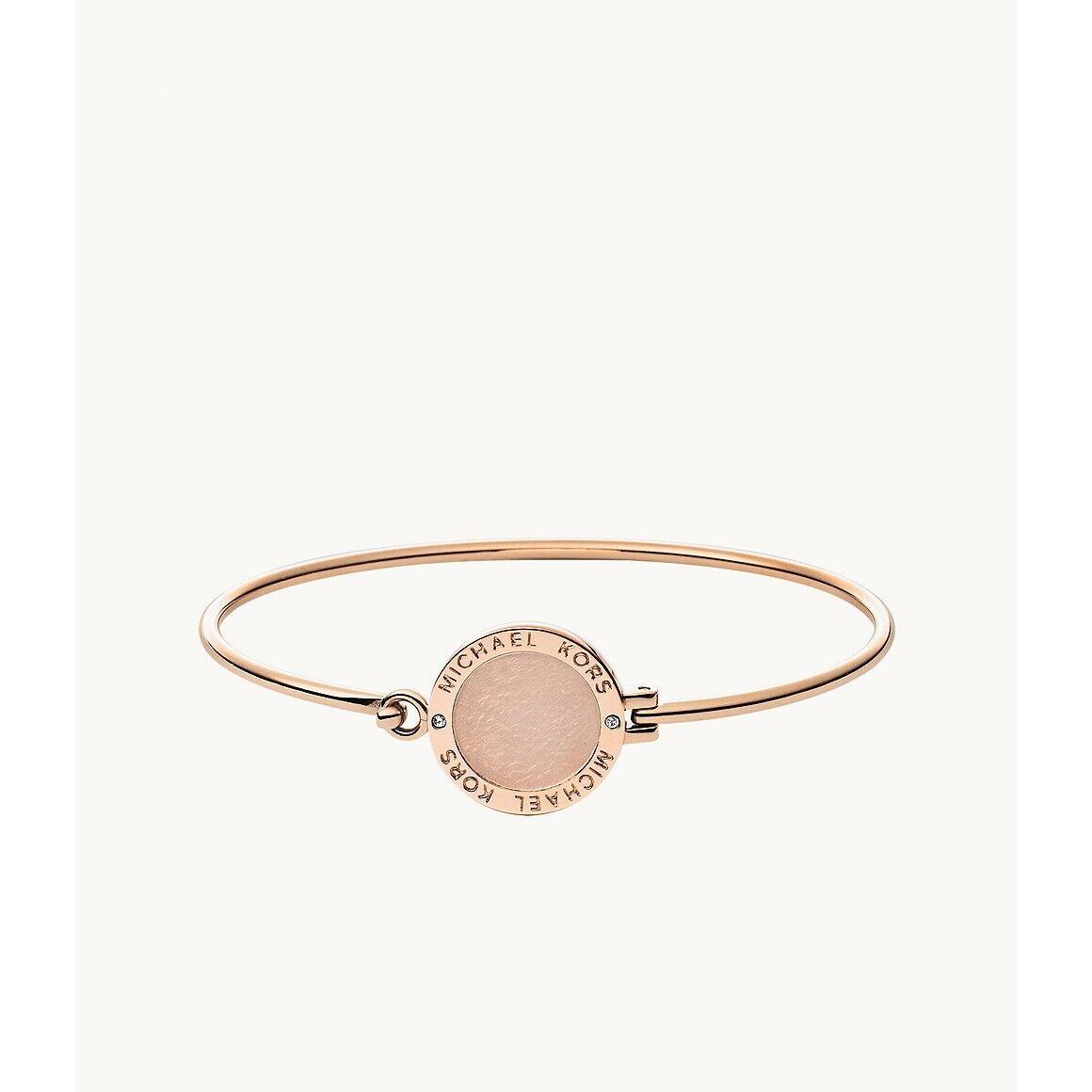 Michael Kors Rose Gold Pink Blush Disk Bracelet MK Logo MKJ4324791