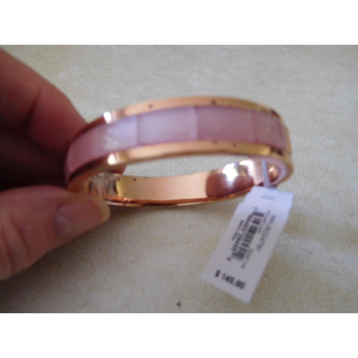 Michael Kors Rose Gold Tone/ Pink Stone Holiday Luxe Bangle Bracelet