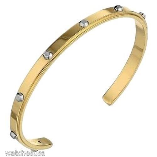Michael Kors Gold-tone Stainless Steel Stud Mini Open Cuff Bracelet MKJ3610