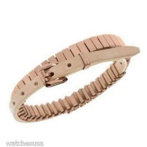 Michael Kors Rose Gold Double Wrap Leather Adjustable Bracelet MKJ2640