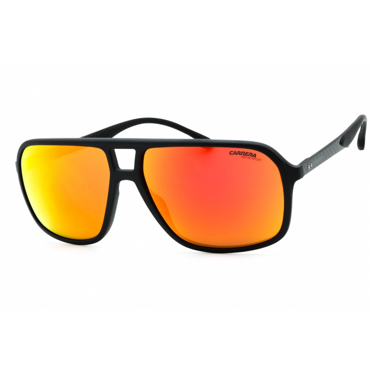 Carrera 8035/S 003 W3 Sunglasses Matte Black Frame Red Mirror Orange Lenses 61mm