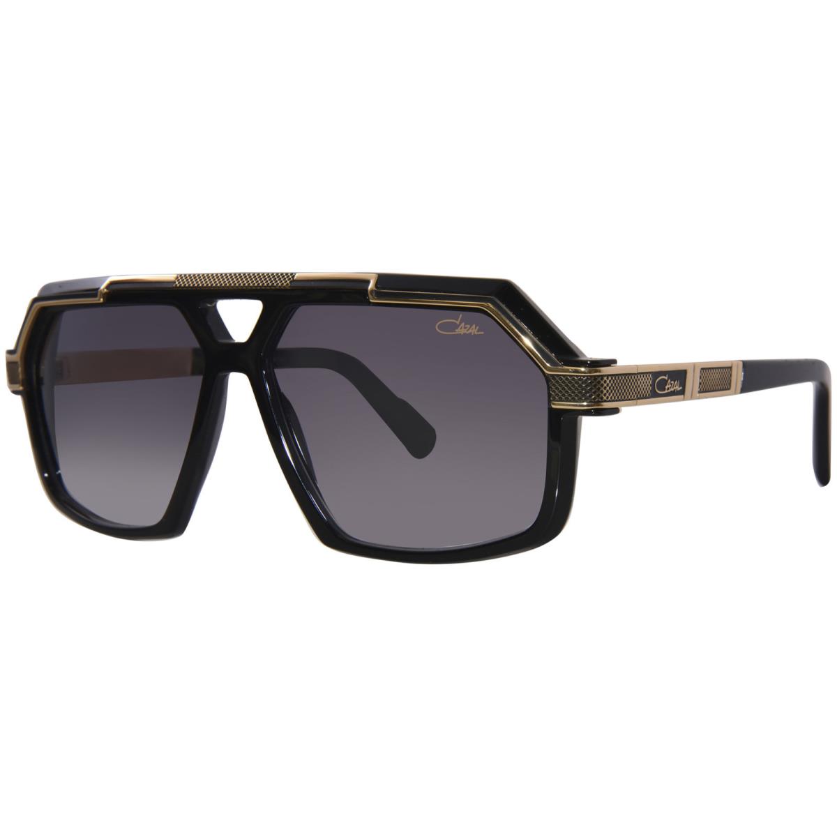 Cazal 8048 001 Sunglasses Men`s Black/gold/grey Gradient Lenses Pilot Style 59mm