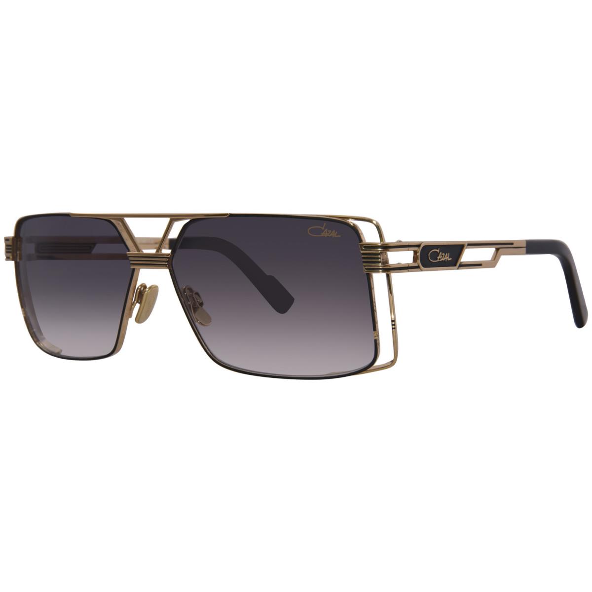 Cazal 9111 001 Sunglasses Men`s Black/gold/grey Gradient Lens Square Shape 61mm