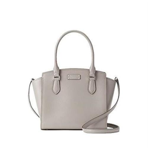 Kate Spade York Jeanne Medium Leather Satchel Crossbody Bag WKRU6042-062 - Exterior: Soft Taupe Grey
