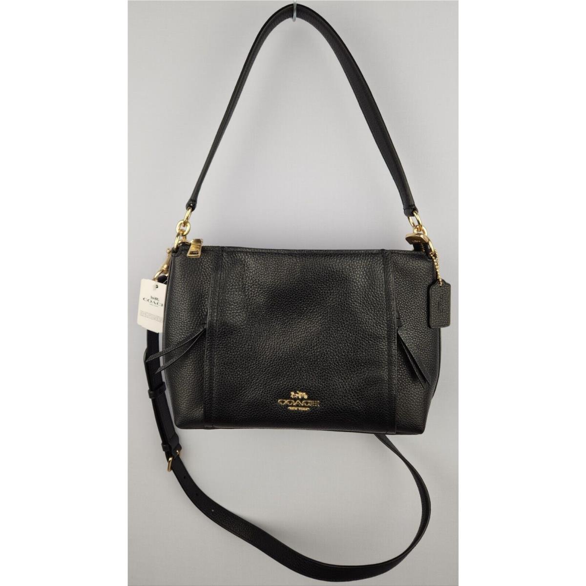 Coach SM Marlon SH Black Pebble Leather Hobo Shoulder Crossbody Bag Purse