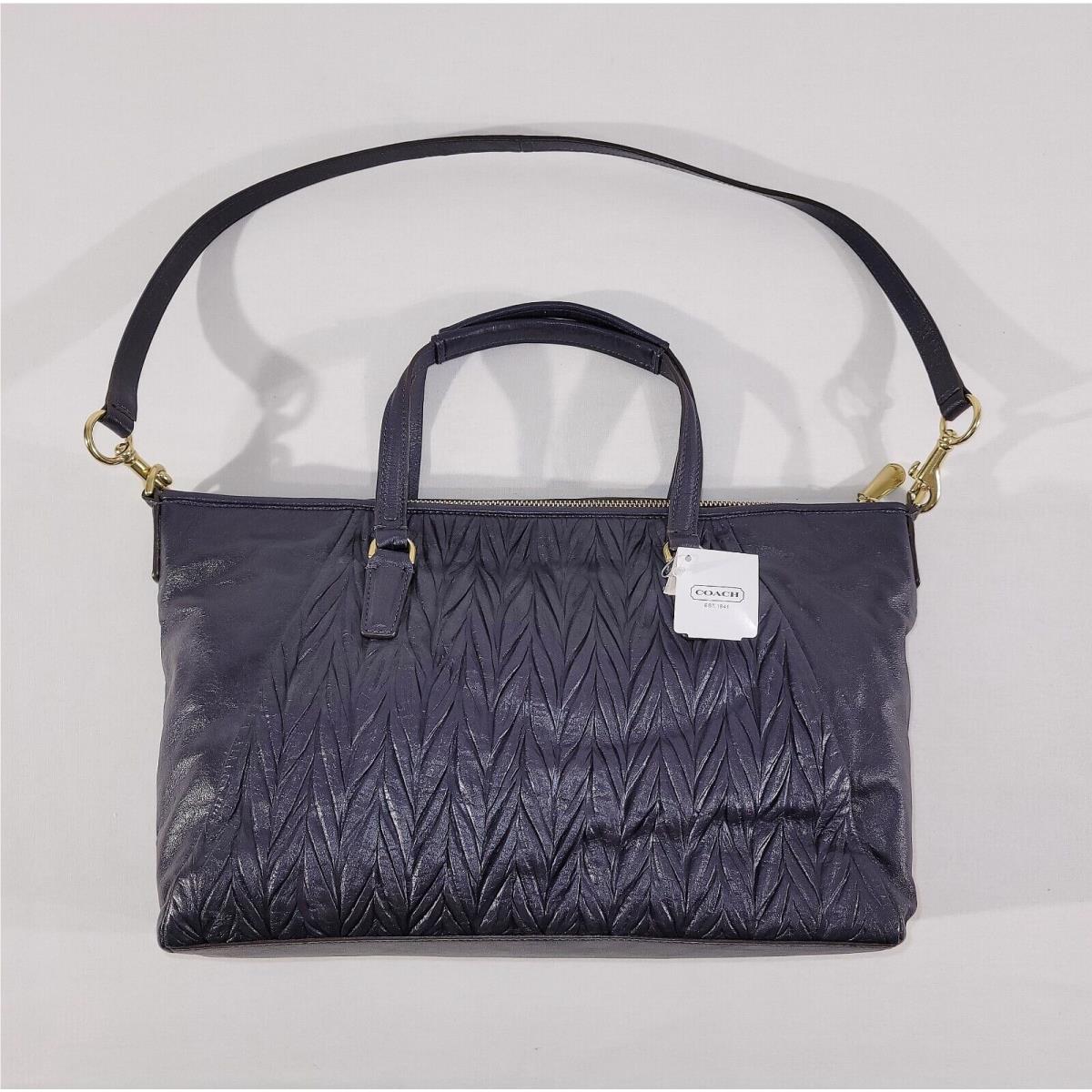 Coach Navy Blue Soft Leather Bag Handles Shoulder Strap
