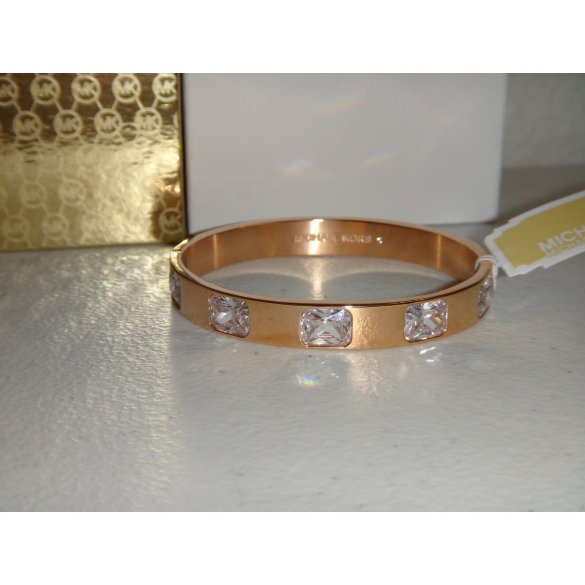 Michael Kors Black Friday Rose Gold Bangle Bracelet Crystals MKJ6238791 + MK Box