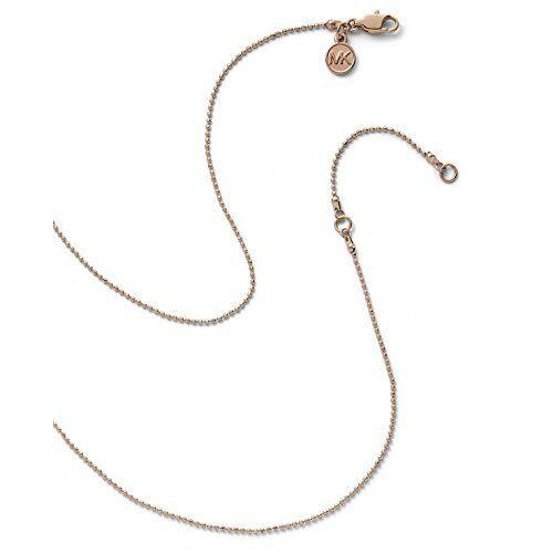 New-michael Kors Rose Gold Brilliance Heart Charm Chain Bead Necklace MKJ3504