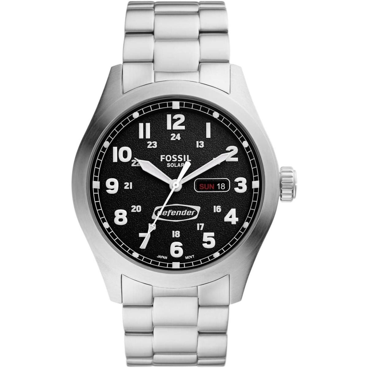 Defender Men`s Solar-powered Stainless Steel Watch by Fossil