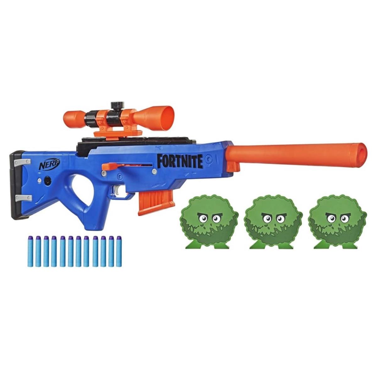 Nerf Fortnite Basr-r Bolt Action Blaster/includestargets Scope Dart Clip Darts