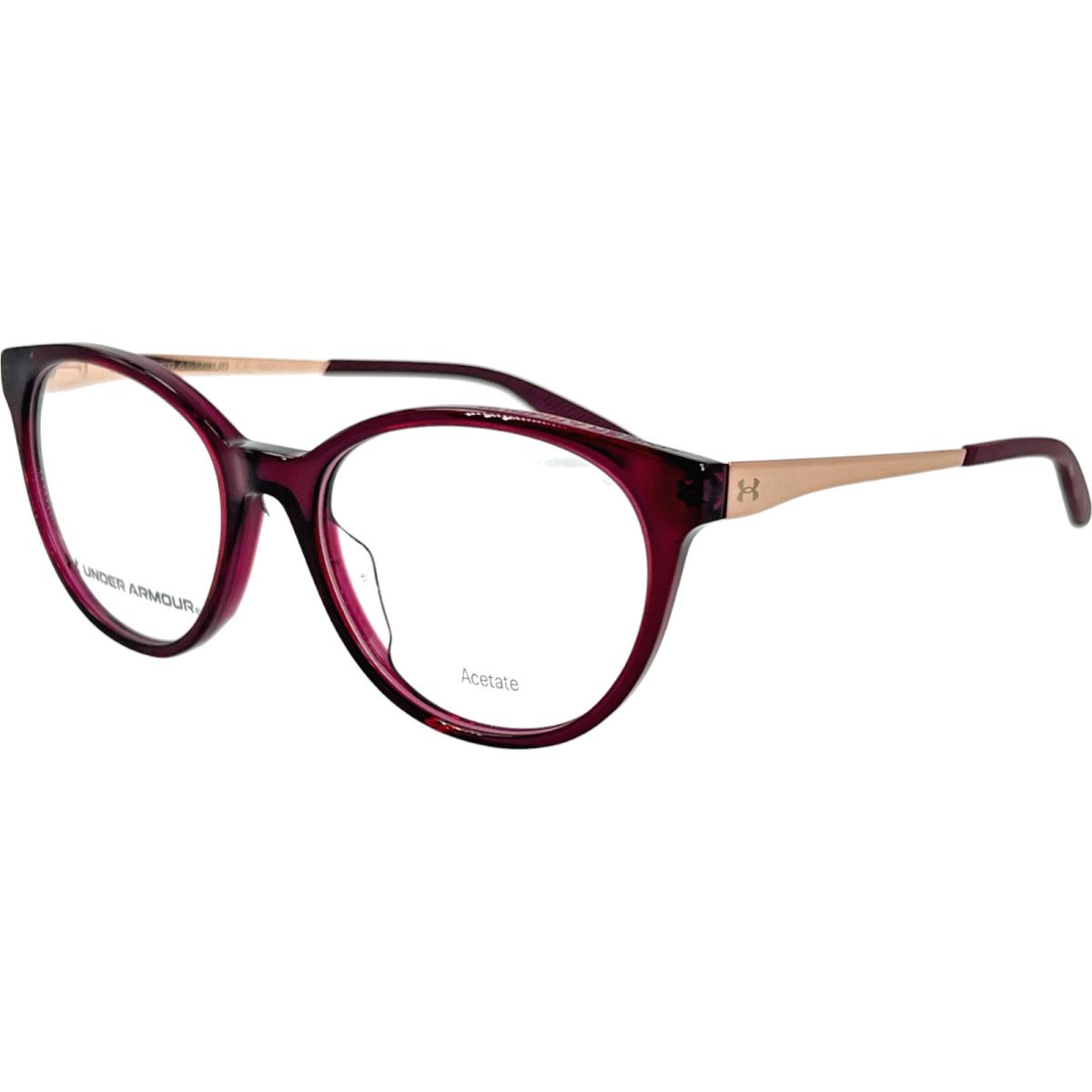 Under Armour UA5028 Womens Round Plastic Eyeglass Frame 06XQ Crystal Red 52-17
