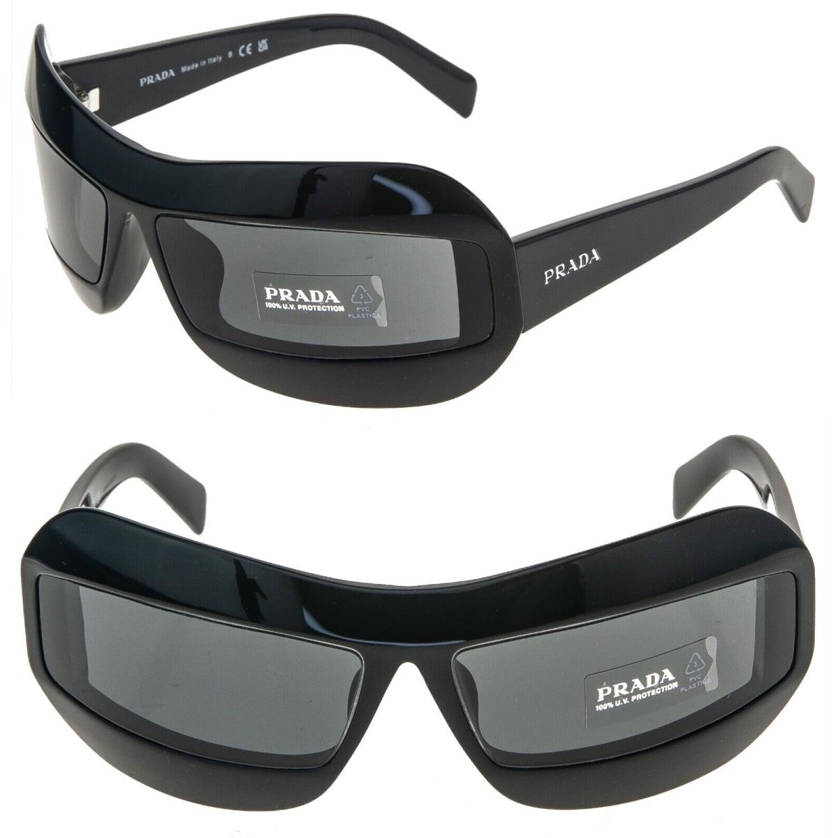 Prada Futuristic Black Wrap Mask Logo PR30YS 30Y Fashion Limited Sunglasses