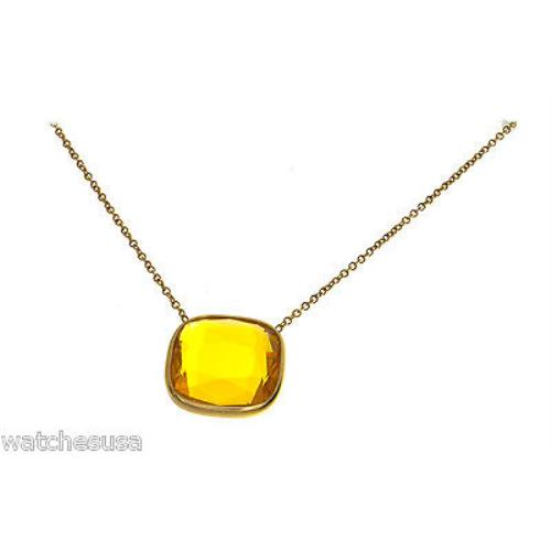 Michael Kors Women`s Gold Tone Chain Amber Square Pendant Necklace MKJ4234710