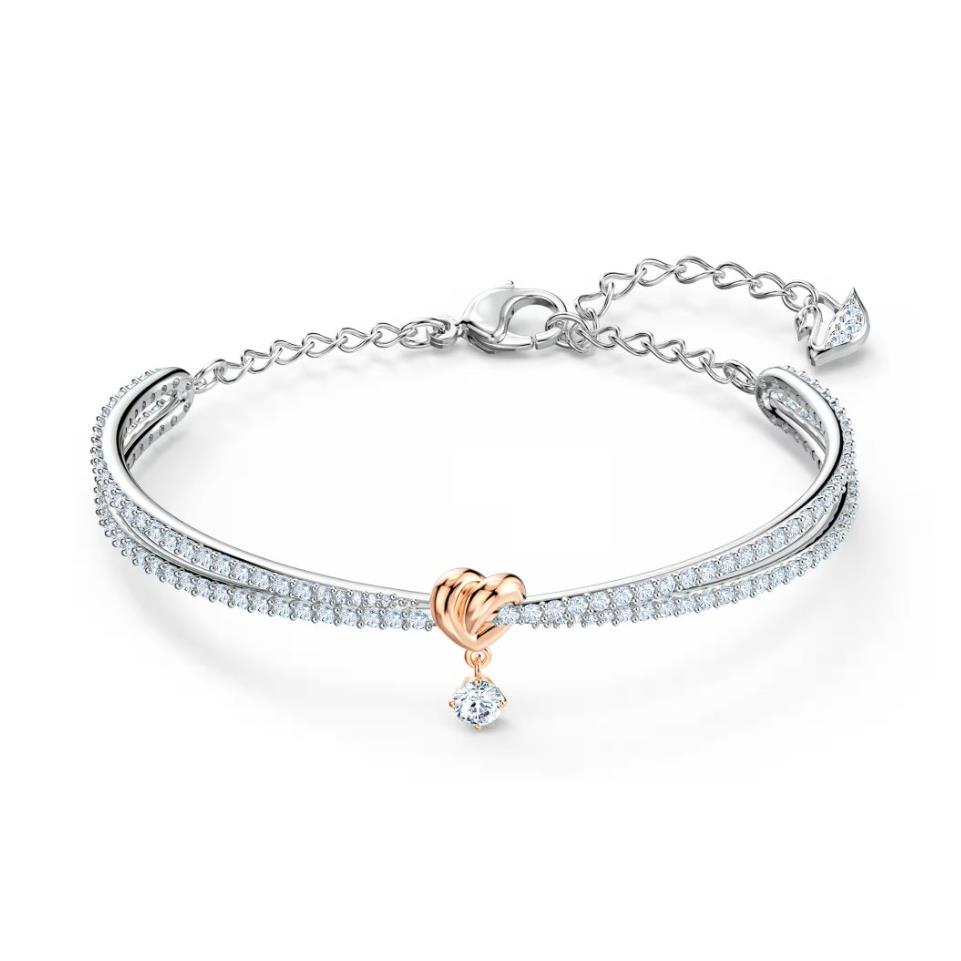 Swarovski Lifelong Heart Bangle Heart White Mixed Metal Finish - 5516544