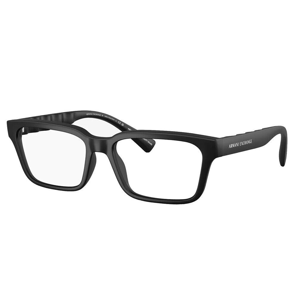 AX 3116 8078 Matte Black Plastic Rectangle Eyeglasses 55mm by Armani Exchange