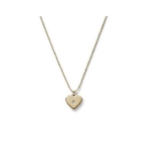 Michael Kors Gold Brilliance Heart Charm Chain Bead Necklace MKJ3502