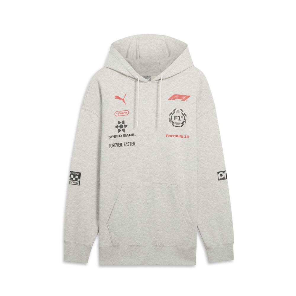 Puma F1 Racing Graphic Hoodie Mens Grey Casual Outerwear 63224401
