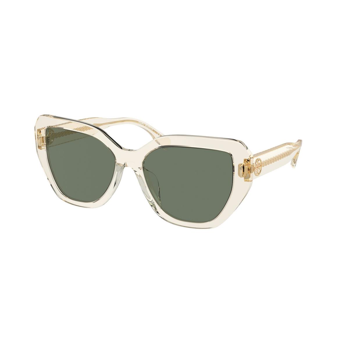TY7194U 19523H Transparent Pinot Dark Green 55 mm Women`s Sunglasses by Tory Burch