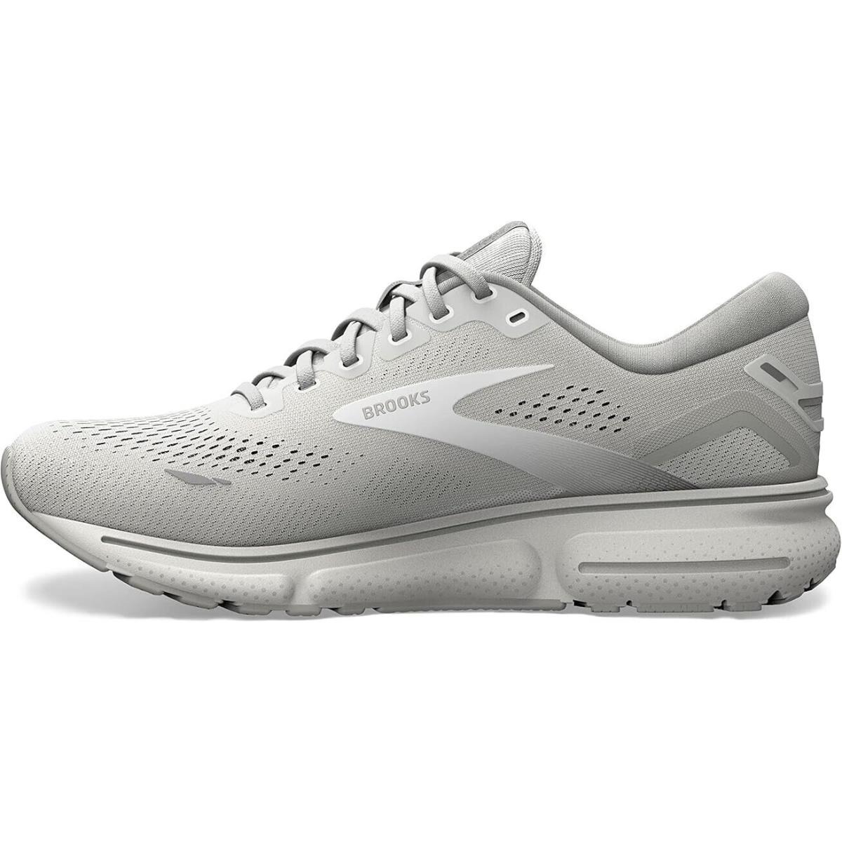 Brooks Women`s 12 Wide Ghost 15 Running Shoes in Oyster/alloy/white