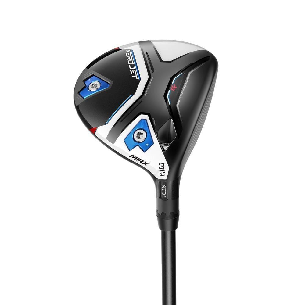 Cobra Golf Aerojet Max Fairway Wood Graphite Shaft Lamkin Grip Carbon Crown - Matte Black/White/Blue