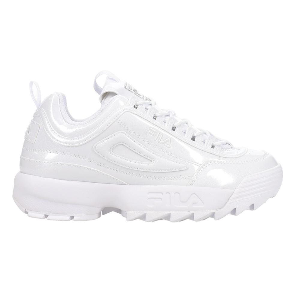 Fila Disruptor Ii Shine Metallic Lace Up Womens White Sneakers Casual Shoes 5XM