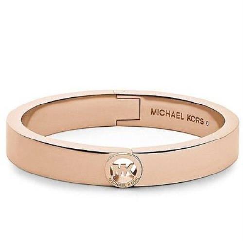 Michael Kors Fulton Rose Gold Tone Delicate Hinge Bangle Bracelet MKJ3251
