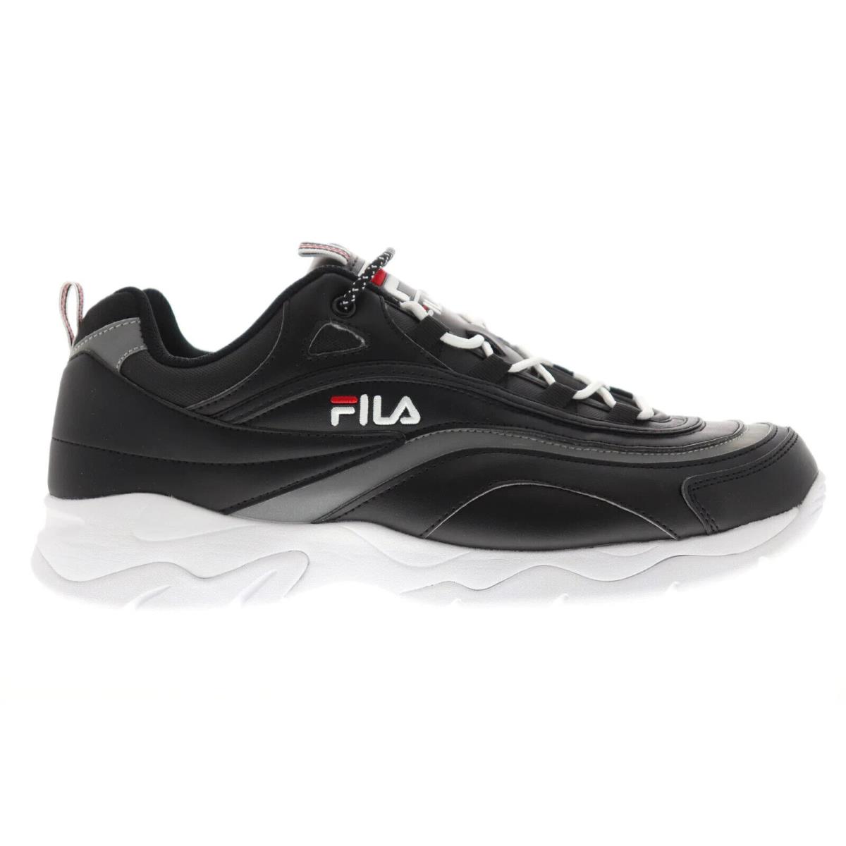Fila Ray 1CM00501-005 Mens Black Leather Casual Lifestyle Sneakers Shoes 10.5