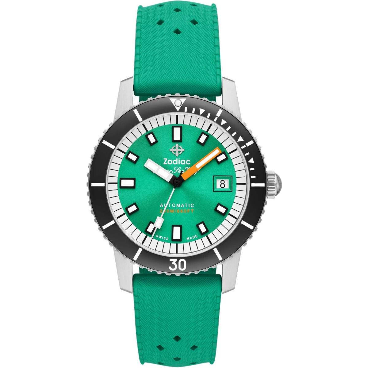 Zodiac Super Sea Wolf Compression 40MM Green Dial Automatic Stp 1-11 ZO9305