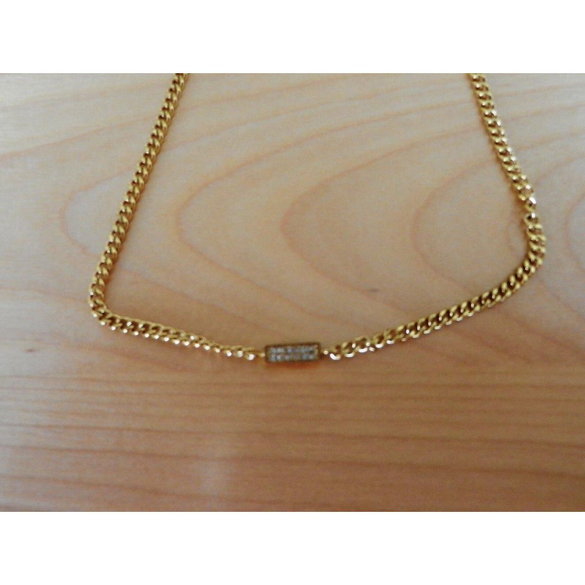 Michael Kors Gold-tone 60 Crystal Bar Chain Necklace