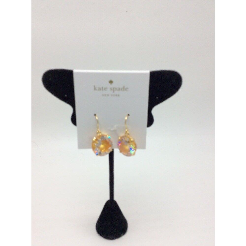 Kate Spade Shine on 14k Earrings Yellow French Wire cv Stones A6A