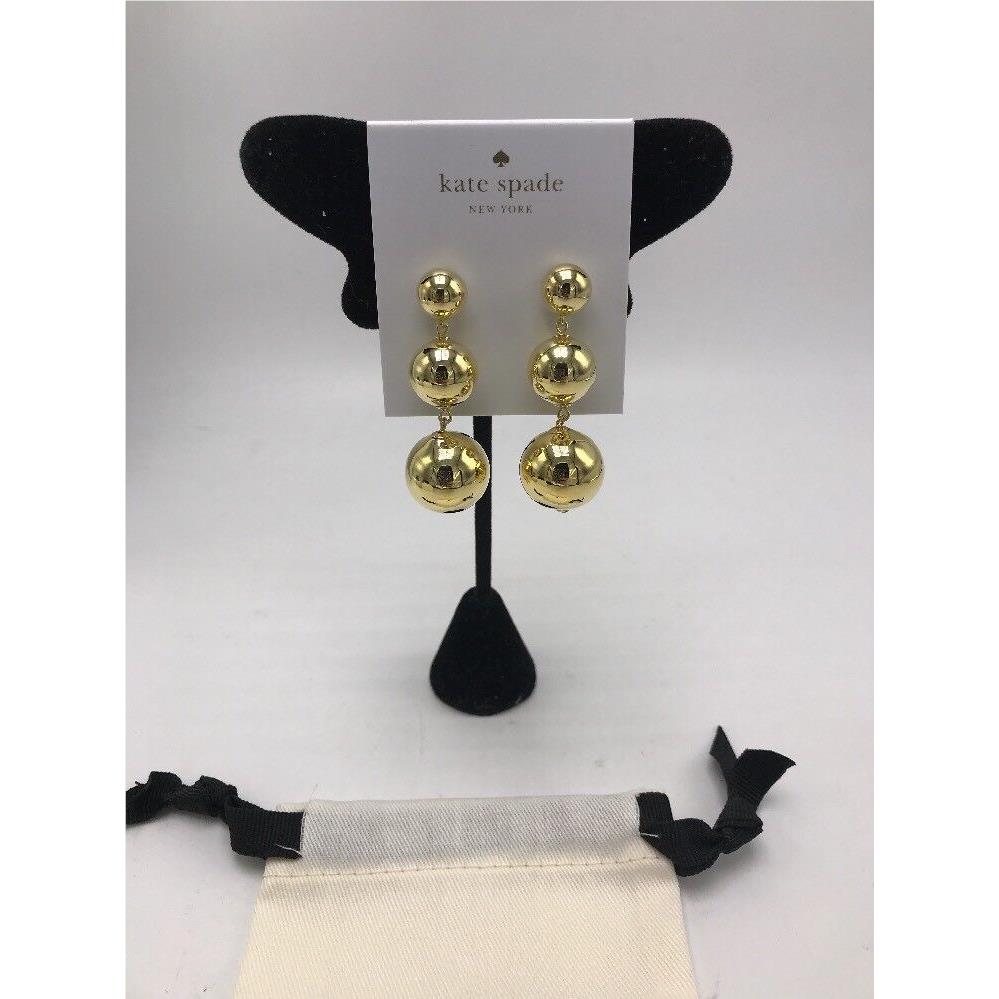 Kate Spade Golden Girl Gold Tone Drop Earrings A43B