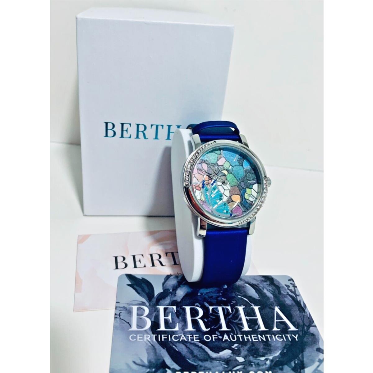 Vanessa BTHBR8703 Multicolor Dial Blue Leather Strap Ladies Watch 36 MM by Bertha
