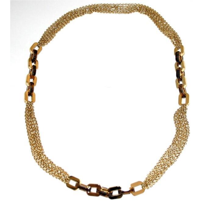 Michael Women`s Kors Glitz Tortoise Shell Links Gold Tone Necklace MKJ3085710