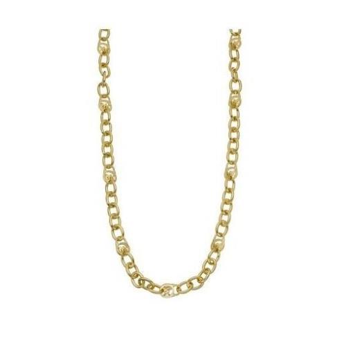 Michael Kors Jet Set Gold Tone Long Chain Necklace+mk Lock Logo MKJ1053