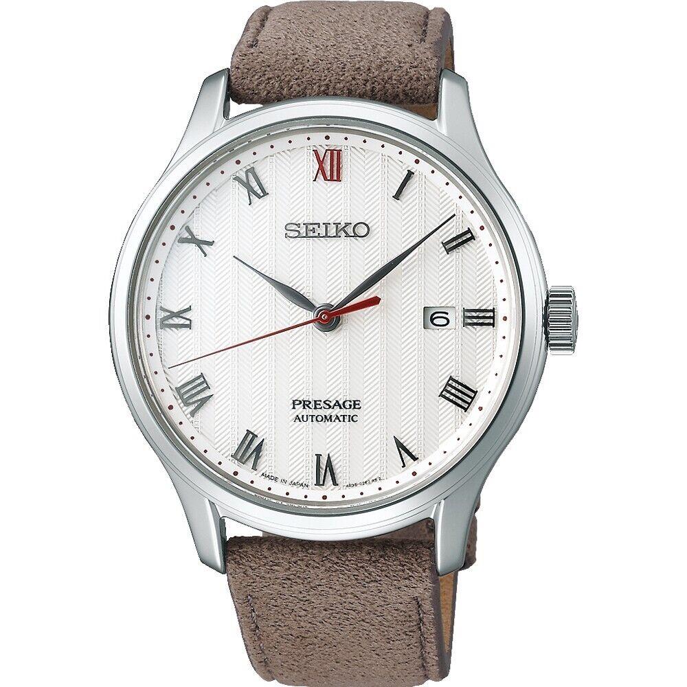 Seiko SRPG25J1 Men Presage Automatic Stainless Silver Sapphire Date WR SRPG25