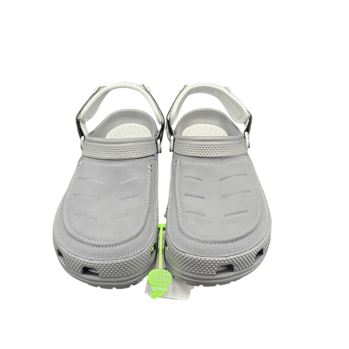 Crocs Men`s Classic Yukon Vista II Clog Sandal Vegan Leather Slate Gray Size 13