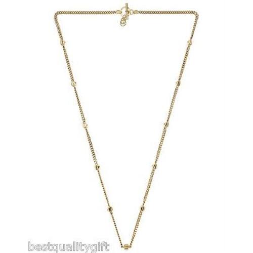 Michael Kors Golden Glam Rock Gold Tone Pyramid Stud Chain Necklace MKJ2901