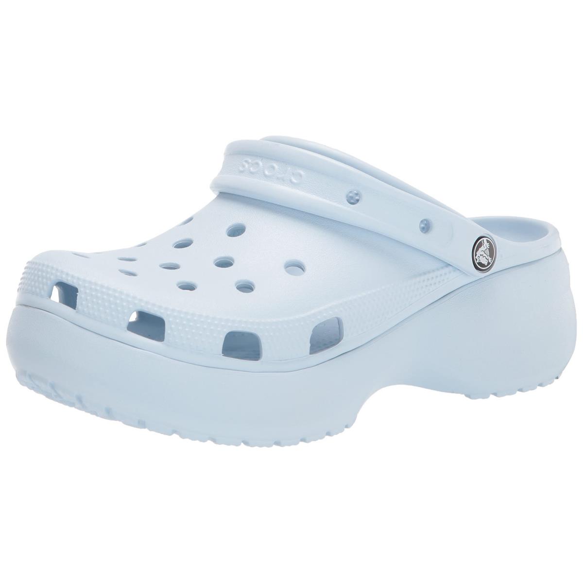 Crocs Women`s Classic Platform Clogs Platform Shoes Mineral Blue 4 Women 4