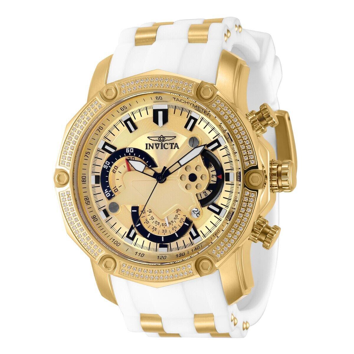 Invicta Pro Diver 0.71 Carat Diamond Men`s Watch - 50mm Gold White 38002