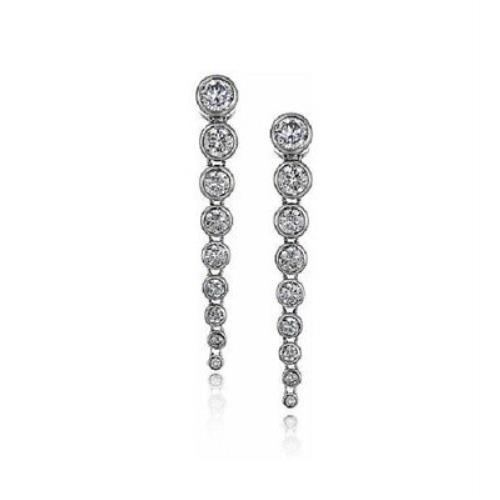 Michael Kors Silver Tone 9 Bezel Set Round Cut Crystals Earrings MKJ4940
