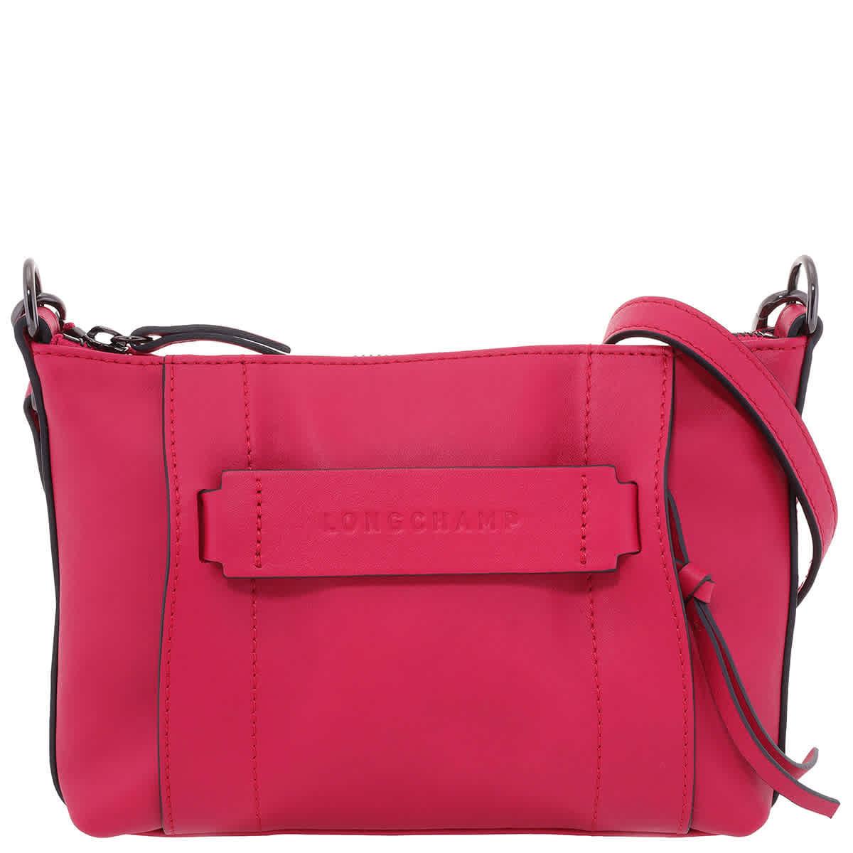 Longchamp 3D S Leather Crossbody Bag In Magenta 10199HCVJ13