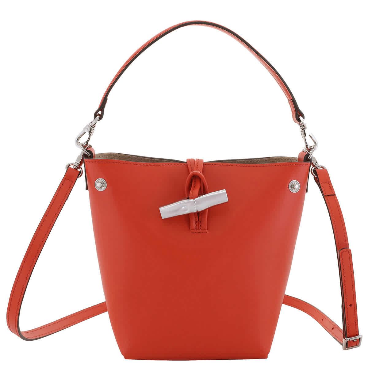 Longchamp Le Roseau XS Leather Bucket Bag - Paprika 10229HCL685