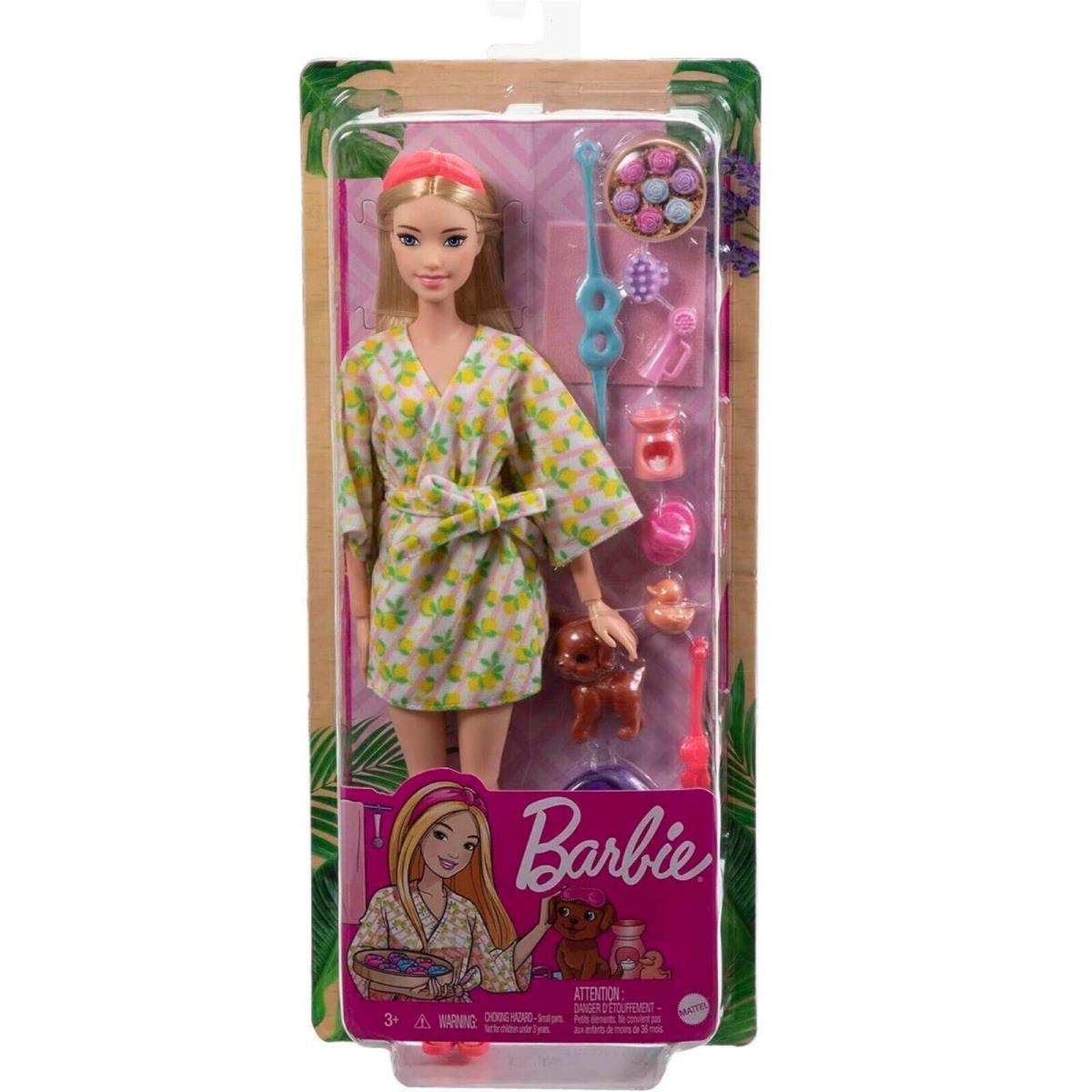 Barbie Spa Doll Straight Hair Beauty Clothing Accessories Pet Puppy Play Toy