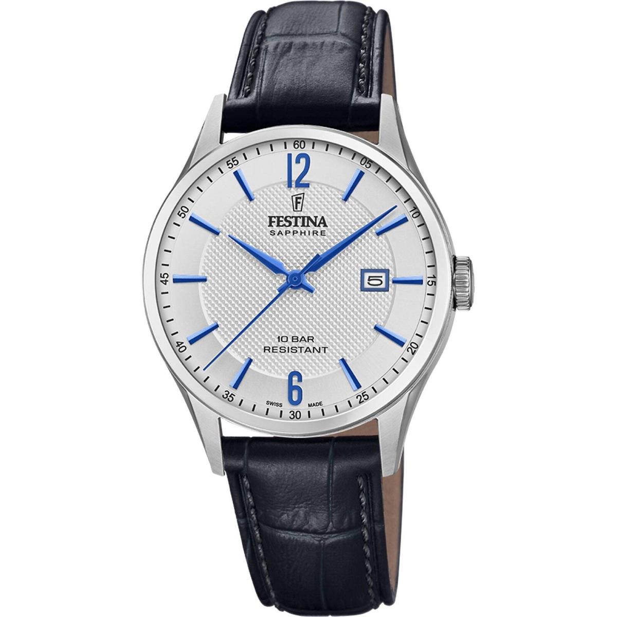 Swiss Classic Stainless Steel 40mm Quartz Wristwatch F20007-2 by Festina