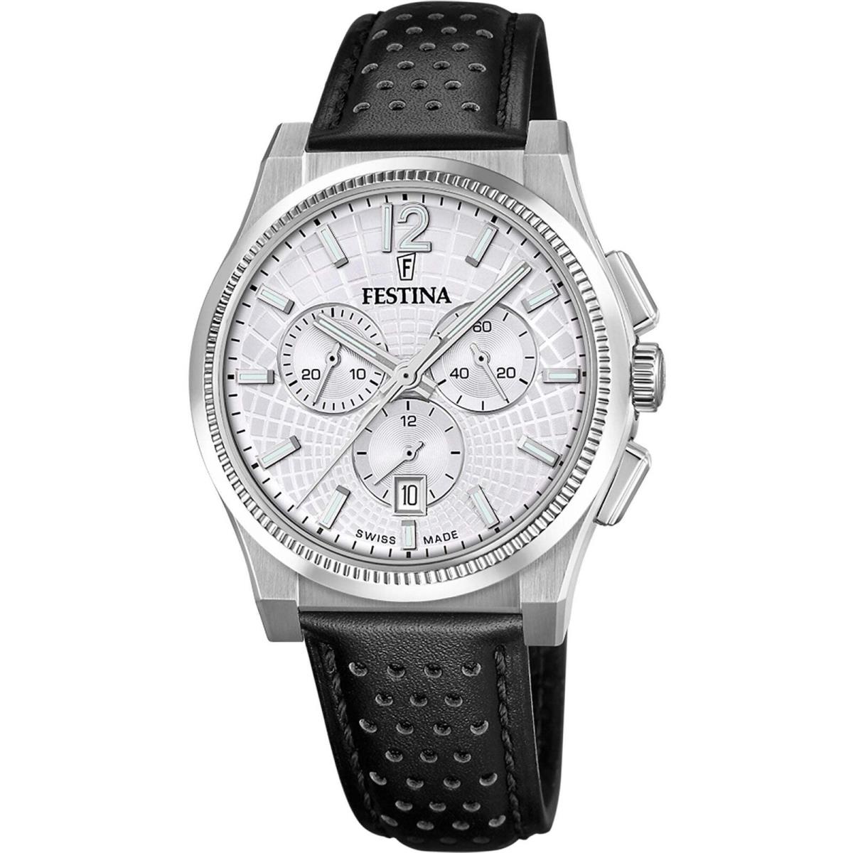 Festina Swiss Riv Chronograph Stainless Steel 42mm Quartz Wristwatch F20060-1
